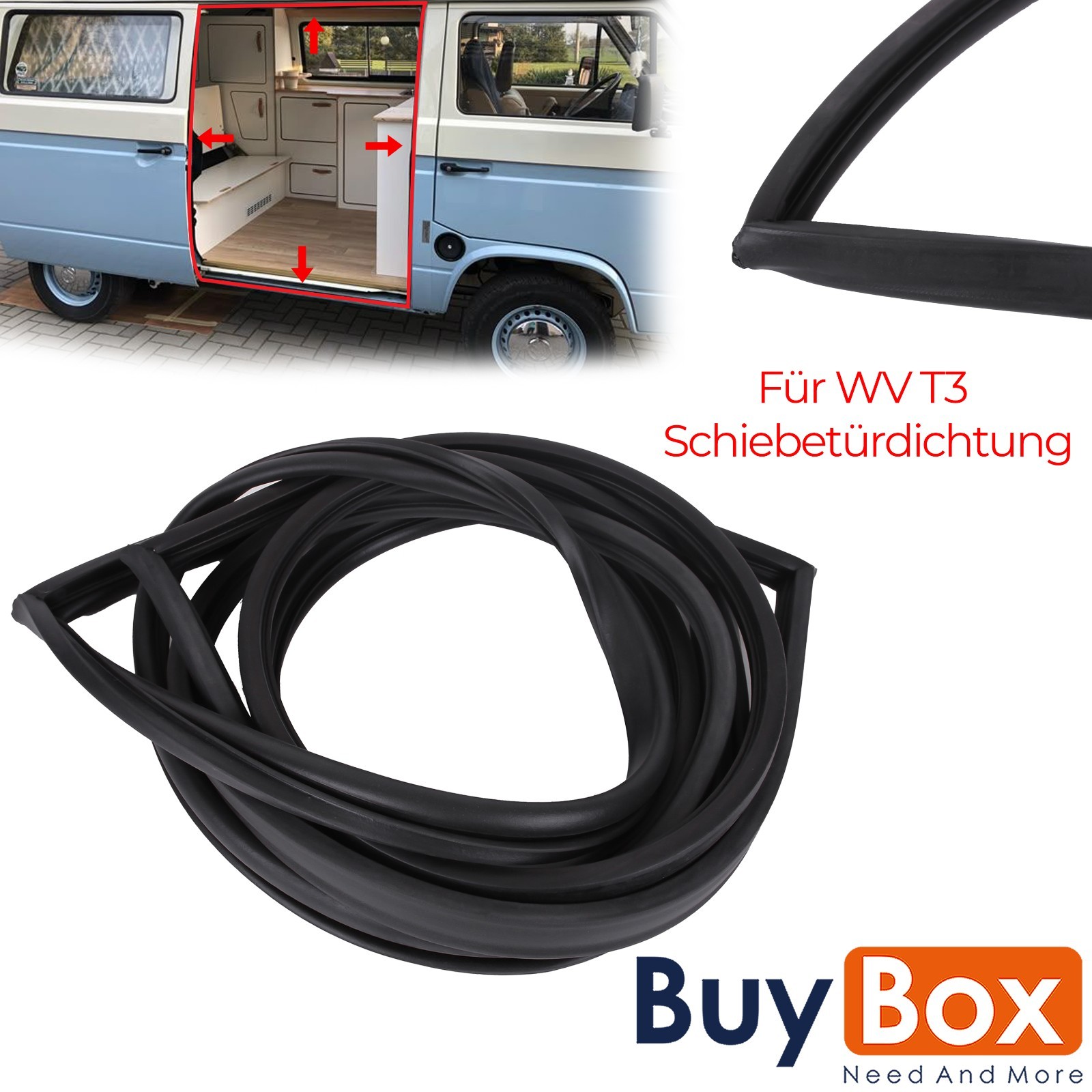 Junta de puerta corredera junta de goma junta para VW Transporter T3 (1979-1992)