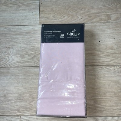 CHRISTY EINZELNES FLACHES LAKEN - BLUSH PINK - 100 % Baumwolle - neu in Verpackung 