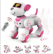 Perro robot control remoto, programable, LED, sonido, t ctil, regalo ni os oro 