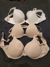 Comfortable Push Up Padded Bras Wired Beige 2 and White 1 36C Good Condition