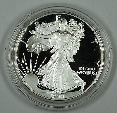 1990-S Proof American Silver Eagle Coin One Troy oz .999 Bullion