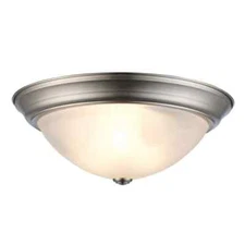 Bel Air Lighting Bowers 15 in. 3-Light Brushed Nickel Flush Mount Ceiling Light