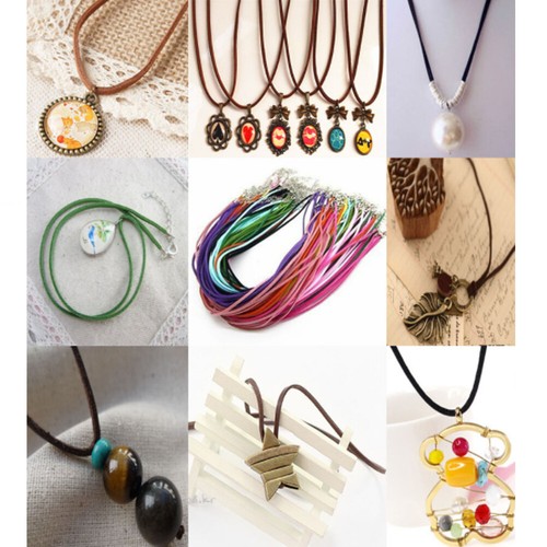 20X Multicolor Necklace Rope Leather Cord Stainless Steel Lobster Clasp Women - Picture 4 of 14