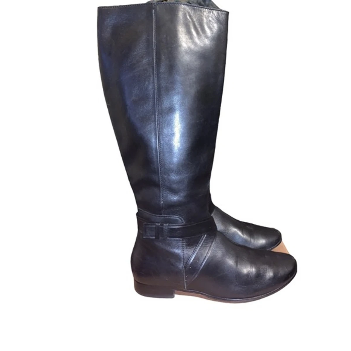 Cole Haan Women s Tall Riding Boots Leather Upper Black Size 8.5
