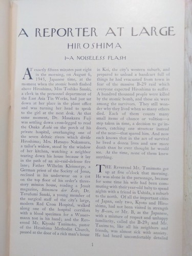 August 31, 1946 Hiroshima by John Hersey Reporter at Large Reprinted New Yorker - Imagen 3 de 5