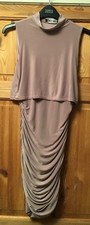 MISSGUIDED Ladies Pretty Mauve High Neck Sleeveless Layered Bodycon Dress Size 8
