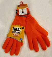 WORXX Heat Holders Mens Orange Thermal Gloves W) HeatWeaver Insulation Liner M/L