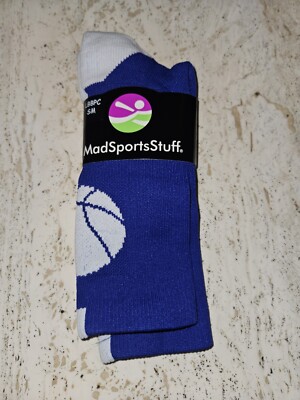 Boys Socks by Mad Sports Stuff Basketball  Logo Crew Socks Small New LBBPC