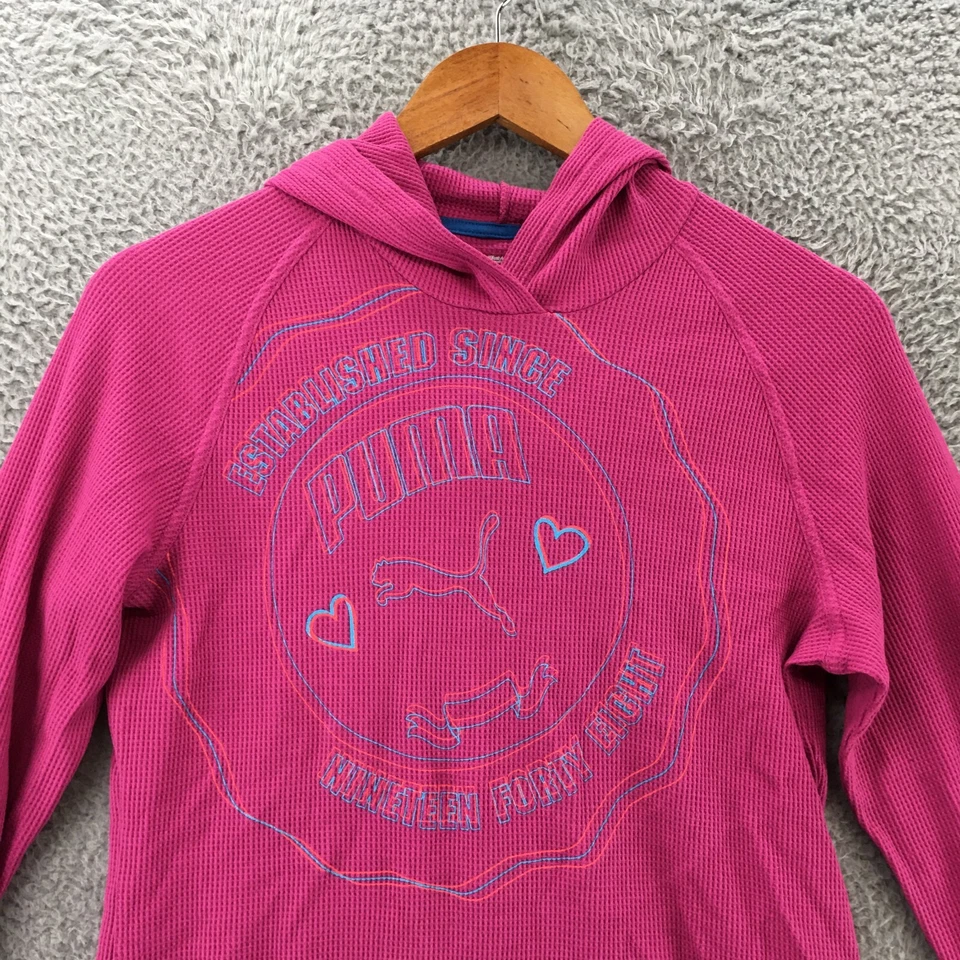 Sudadera con Capucha Puma Para Mujer Grande Púrpura Pullover Estampado Gráfico Mezcla de Algodón Foto 2 de 4