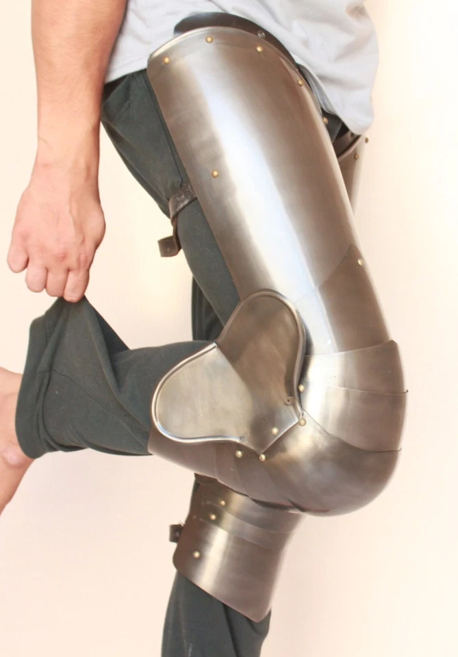 手工哥特式钢护腿骑士护腿盔甲 — 第 2/4 张图片