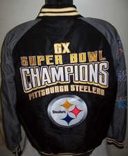 PITTSBURGH STEELERS 6 TIME SUPER BOWL CHAMPIONS Polyester Jacket  SMALL, LARGE