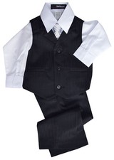 G280 Gino Giovanni Pinstripe Boys Formal Dresswear Vest Set