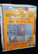 Vintage Brittanica Home Collection Hand Sewn Quilted Wall Hanging, NEW