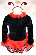 Toddler Costume Rubie's "LADY BUG" Black Velvet One-Piece w/Red Tutu Antennae
