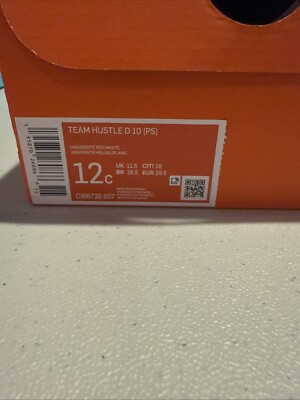 Nike Kids Shoes Size 12c Team Hustle D 10 (PS)