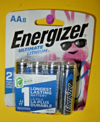 Energizer Ultimate Lithium AA Batteries 8 Pc. EXP: 12/2048 new 25 yr shelf life