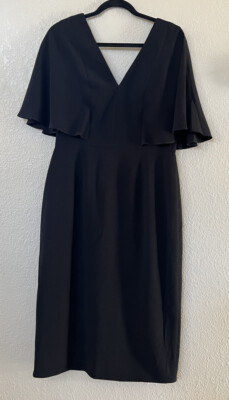 louisa butterfly sleeve cocktail dress New DRESS the POPULATION Black LOUISA Butterfly Sleeve Cocktail Sheath Dress M
