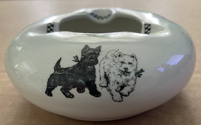 SCOTTIE DOGS Black & White Scotch Whisky Buchanans Ashtray SCOTTISH TERRIER
