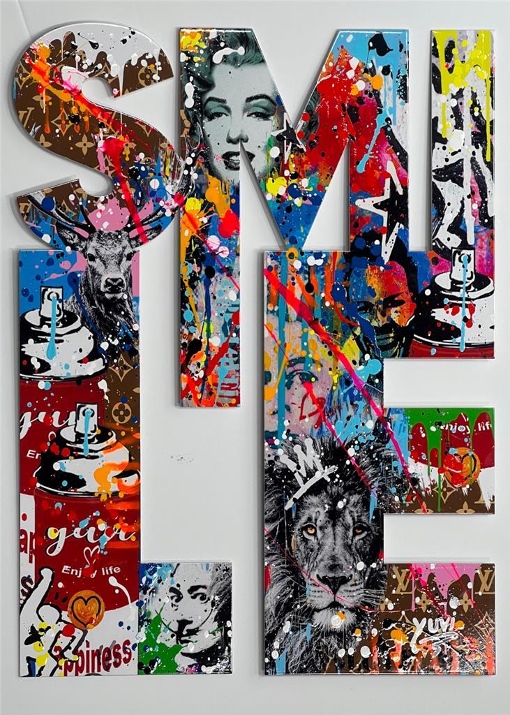 Yuvi Smile Sculpture Limited 1 Metal Graffiti, Decor, Wall