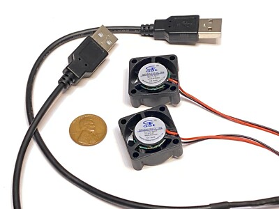 2 Pieces USB connector 5v fan 2510 small 2 pin computer GDStime 25mm 10mm WD B9