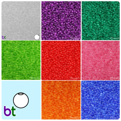 BeadTin Transparent 4mm Round Plastic Craft Beads (1000pcs) - Color choice