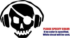 Vinyl Decal Sticker - Pirate Radio Headphones Car Truck Bumper Window JDM Fun 6"