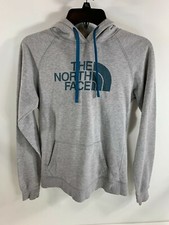The North Face TNF Women  s Size S Pullover Hoodie Logo Graphic Gray/Blue