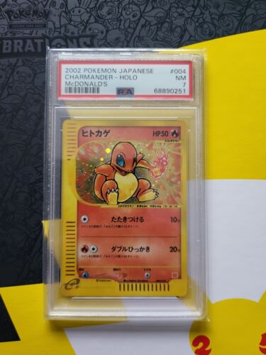2002 Pokemon Japanese McDonald's 004 / 018 Charmander-Holo PSA 7 NEAR MINT - Zdjęcie 1 z 2
