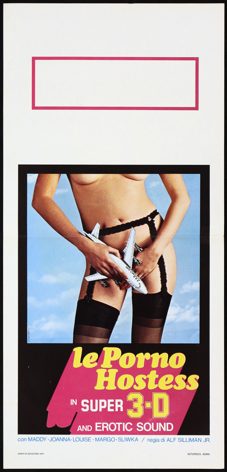 Locandina originale film LE PORNO HOSTESS IN SUPER 3-D (1972) - Regia di Al Silliman Jr.