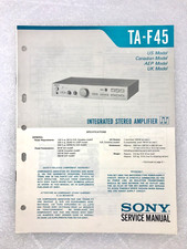 Original OEM Sony TA-F45 Service Manual Repair Integrated Stereo Amplifier 1980
