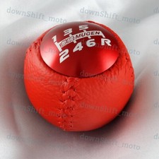 Red Jdm Mugen Leather Shift Knob 6 Speed For Honda Crz Type R Civic Fa5 Fg2 Si
