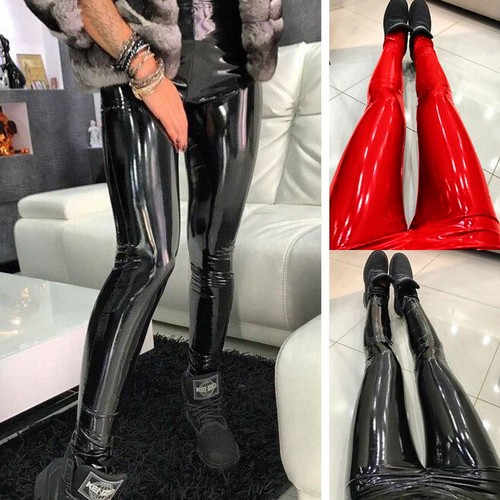 Women Shiny Vinyl Faux Patent Leather 