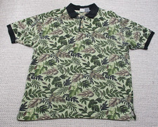 VTG OP Ocean Pacific Sport Polo Shirt Mens L Floral Print Short Sleeve Hawaiian