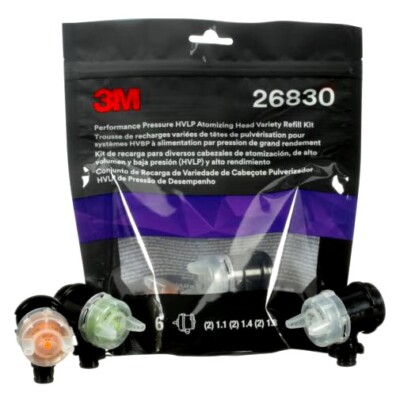 3M  Performance Pressure HVLP Atomizing Head Variety Refill Kit.
