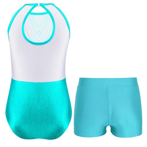Kids Girls Suit Yoga Outfit Gymnastics Set Bodysuit Costumes Glittery Uniforms - Picture 39 of 51