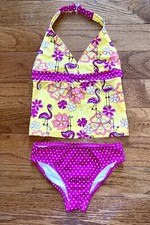 Speedo Girls 2-Piece Tankini Swimsuit Size 8 EUC