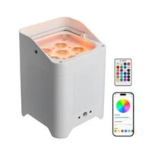 Battery Rechargeable led uplight,6x18w RGBWA UV led par can Light，APP DMX