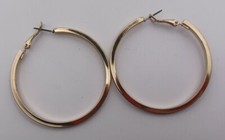 Large Hoop Earrings. Gold Tone.