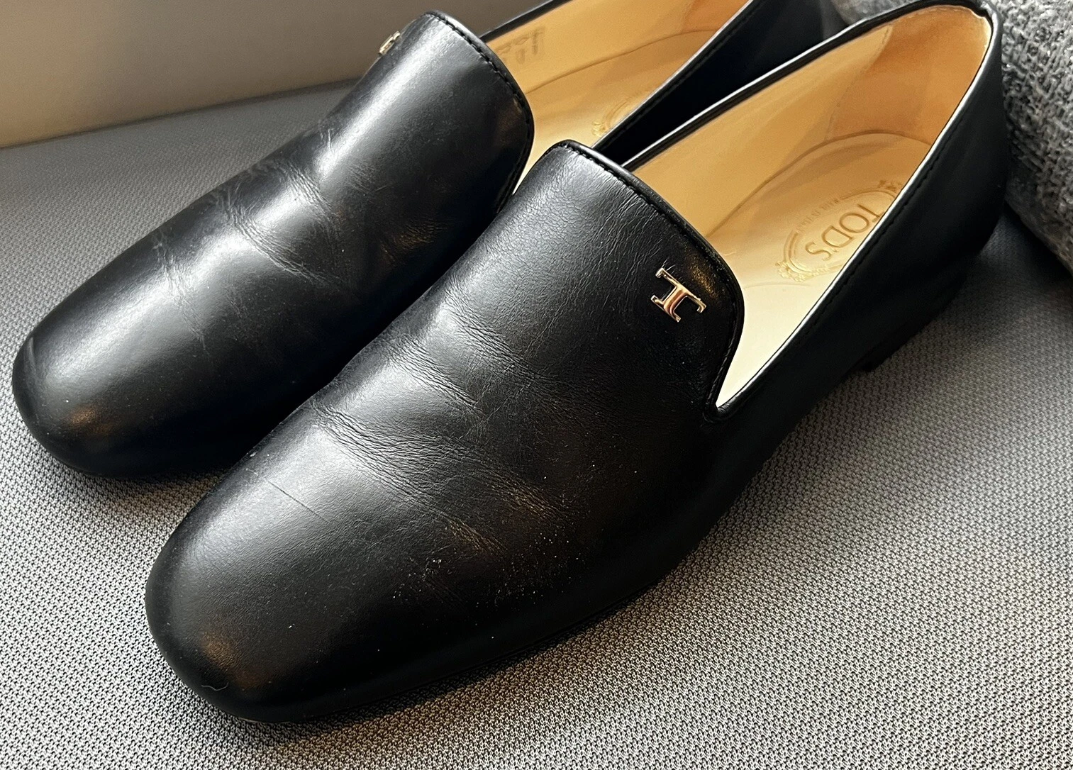 TOD’S Tods scarpe donna ragazza mocassini neri oro taglia T 5 5