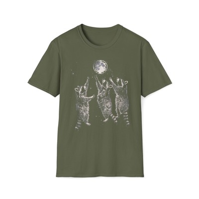 Anti-Trump Hidden Morse Code Message Raccoon Moon Howling Unisex Premium T-Shirt