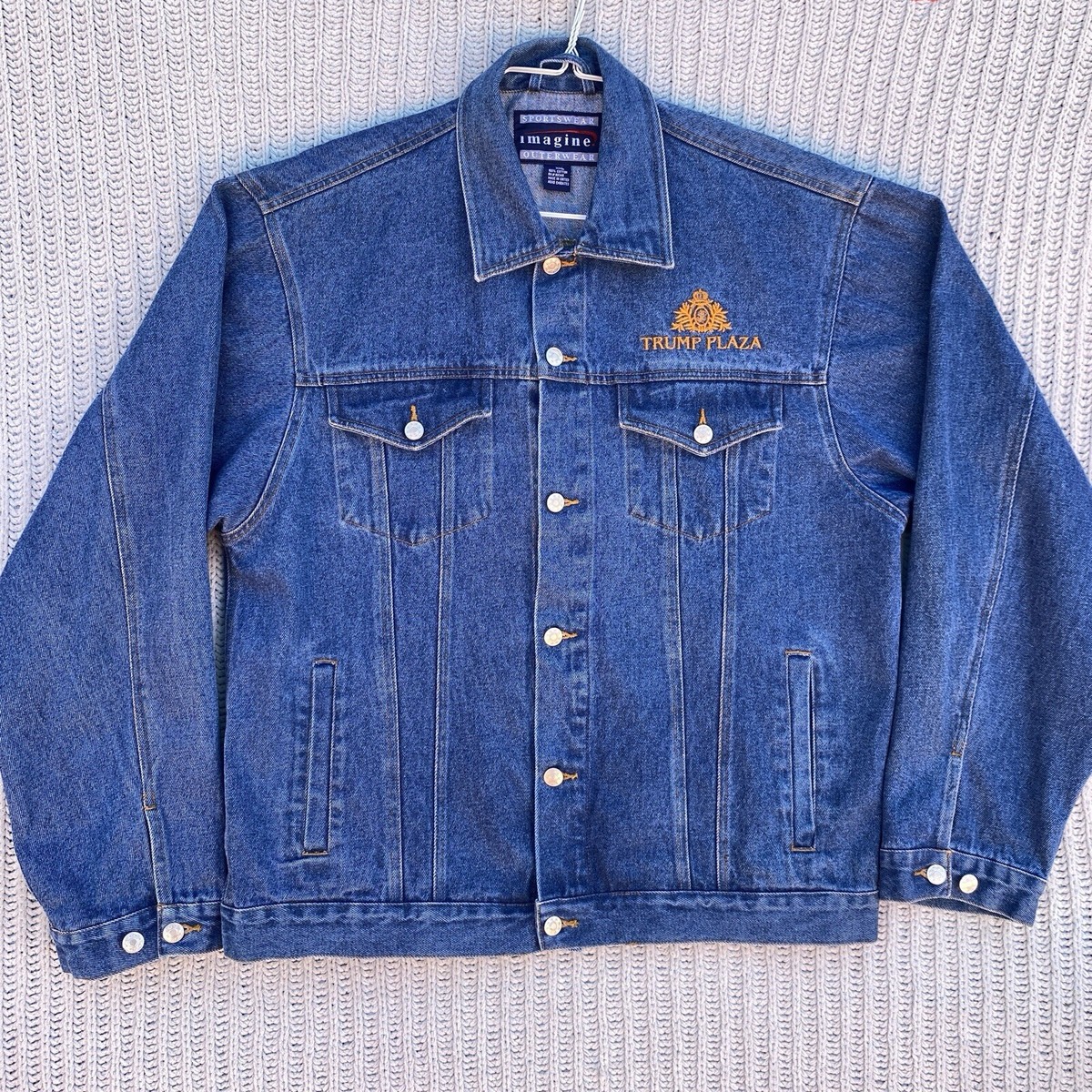 VINTAGE TRUMP PLAZA Jean Jacket Adult XXL 2XL Denim Mens | eBay