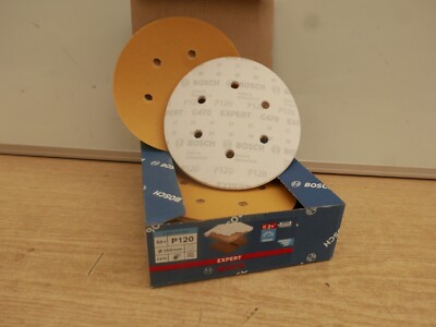 50 X BOSCH 150 MM 6 ZOLL KLETTSCHLEIFER SCHLEIFSCHEIBEN 120ER KÖRNUNG 2608900921