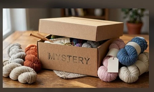 Natural Fiber Yarn Mystery Box 400g+ Lot Worsted Bulky Wool Blend Destash - product listing photo