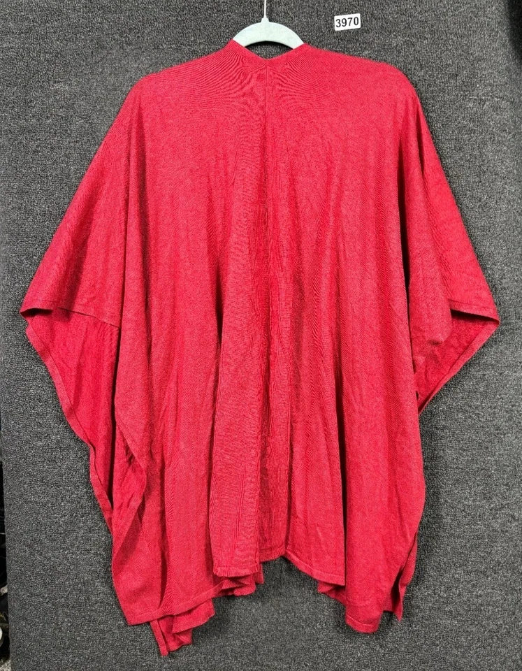 Suéter Ruana Frente Abierto Casa Blanca Mercado Negro Mujer Talla Única Rojo NUEVO Foto 2 de 4