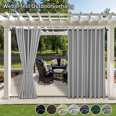 Wasserdicht Outdoor Vorhang Oben Unten mit Ösen Winddicht Veranda Sonnenschutz