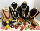 Huge Hand Curated 60 Pc Vintage BAKELITE Lucite celluloid Jewelry Lot