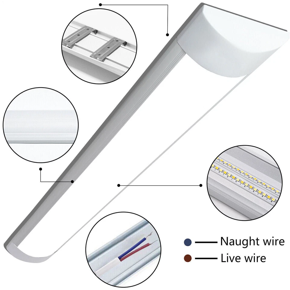 LED 30/60/90/120/150 Wannenleuchte Deckenleuchte Feuchtraumlampe Werkstatt Röhre - Bild 3 von 4