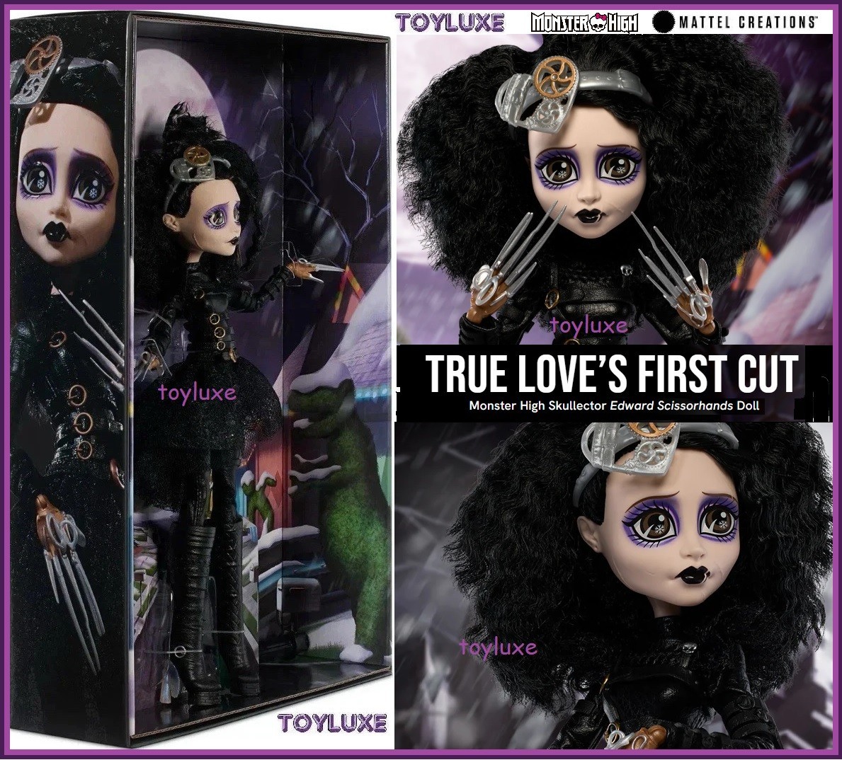 Monster High Skullector Edward Scissorhands Doll Tim Burton