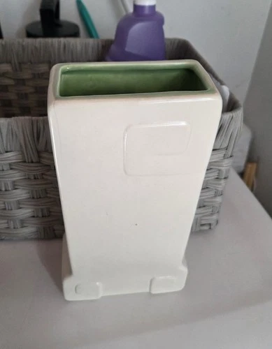 Antique Red Wing Pottery Art Deco Vase - USA Rectangular Geometric - 1920's