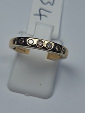 9ct Yellow Gold Natural Coloured Diamonds Eternity Ring Not Scrap #134